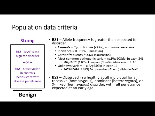 Use of Population Data in ACMG/AMP Sequence Variant Interpretation Criteria