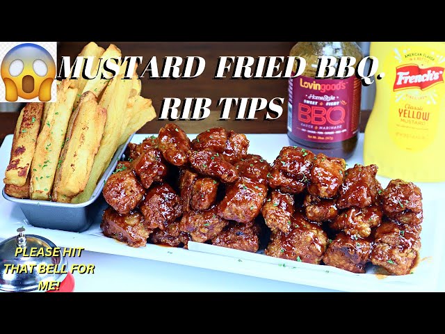 BBQ FRIED RIB TIPS | HOW TO MAKE MUSTARD FRIED BBQ RIB TIPS AT HOME VIDEO RECIPE