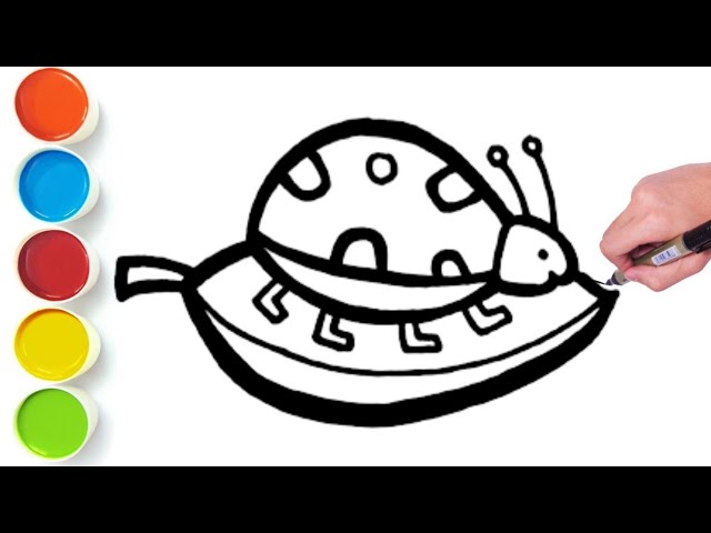 Let's Learn a Cute Ladybug Drawing, Painting and Easy Coloring Tutorial for kids | Drawing video