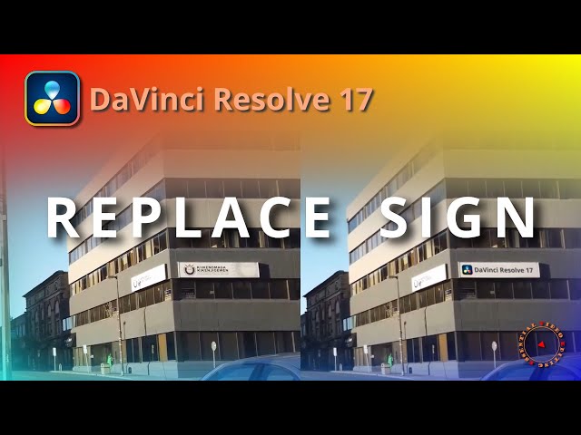Motion Tracking - Replace building sign with Fusion Planar Tracker in DaVinci Resolve