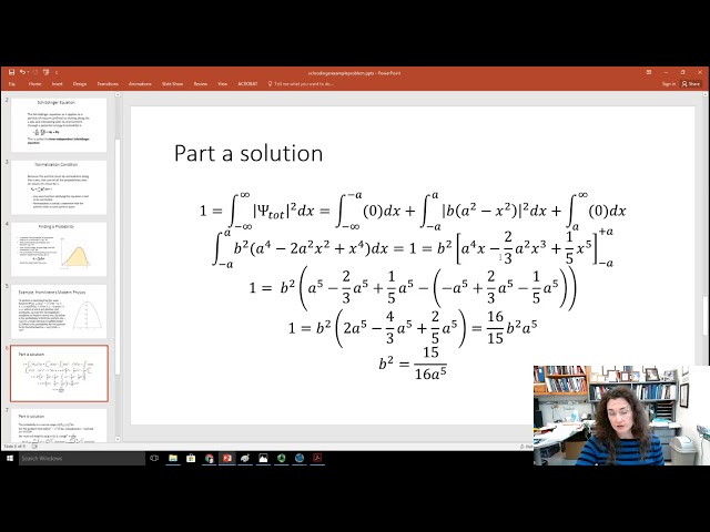 Example Problem Using Wavefunctions and Schrodinger Equation