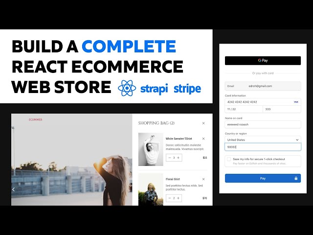 Build a FULLSTACK React Ecommerce App that is fully Responsive with Stripe Payment