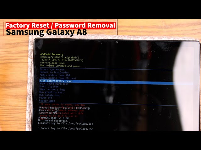 How to Factory Reset the Samsung Galaxy Tab A8 with and without the pin.
