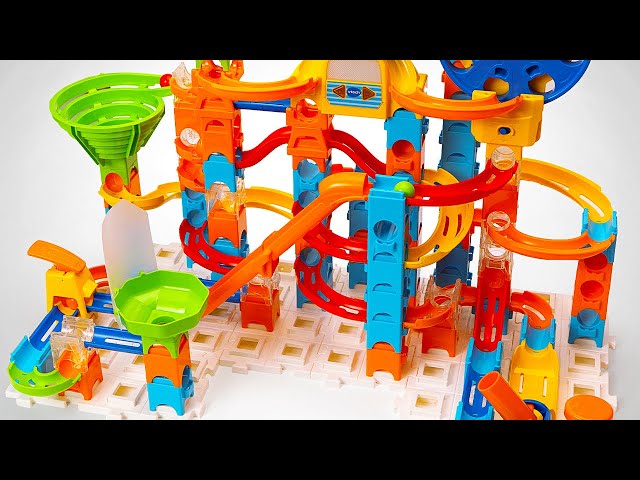Toy-Based Learning Video for Kids - Building Marble Maze With Colorful Blocks