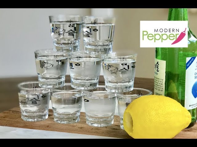 How To Make Soju Shots 소주: Korean Distilled Spirit w Fresh Lemon Droplets - Modern Pepper video #16