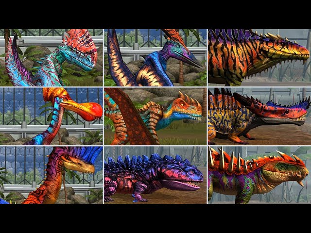 ALL HYBRID PTEROSAUR & ALL HYBRID AMPHIBIAN. All Max Level & All Evolution | Jurassic World The Game