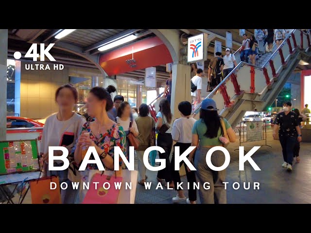[4K] Walking in Downtown Bangkok | Siam BTS Station and MBK Center (Street Food & Souvenirs)