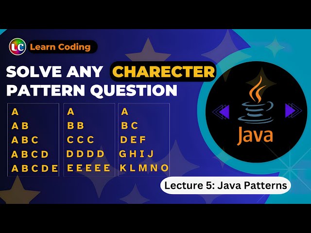 Character Pattern Programs in Java | Learn Coding