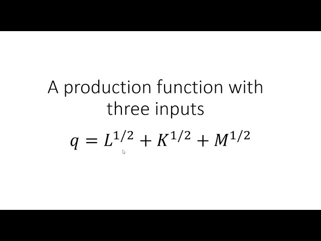 Three Input Production Function: Solve for Cost-Minimizing Input Mix