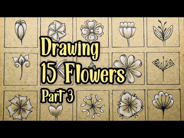 15 Easiest Flowers | Part 3 | How To Draw Flowers | Zentangle Flowers