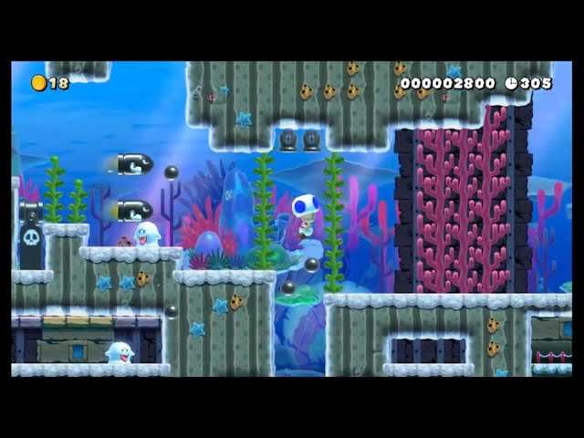 Mario Maker 2 NSMB Underwater Levels