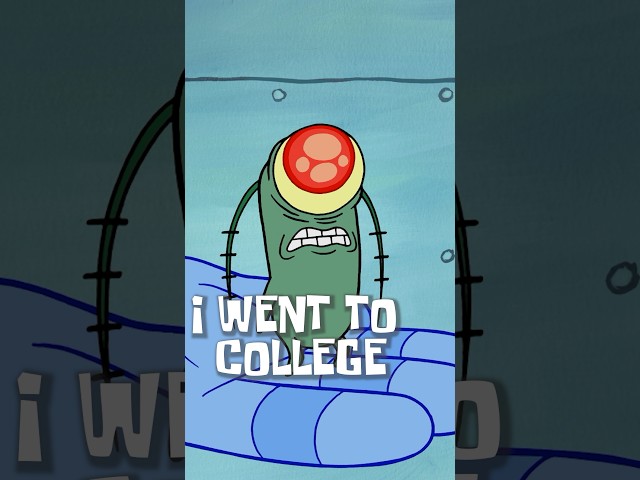 every time Plankton said he went to COLLEGE 🎓 | SpongeBob #Shorts