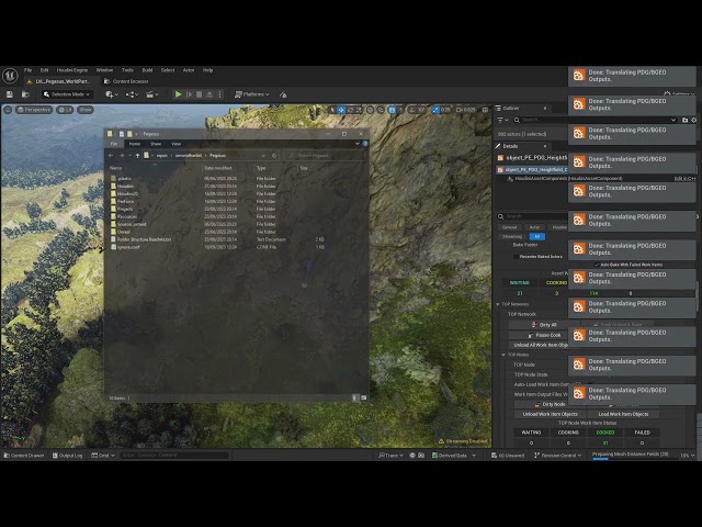 Project Pegasus | Cliff Generation 9 | Importing HDA into Unreal
