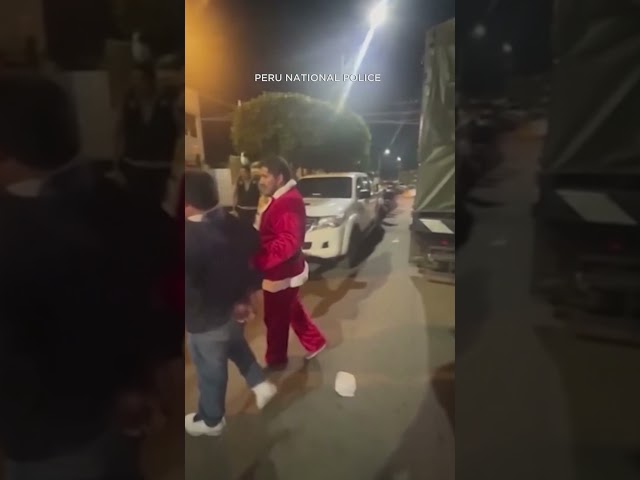 Santa goes undercover to make drug bust using sledgehammer