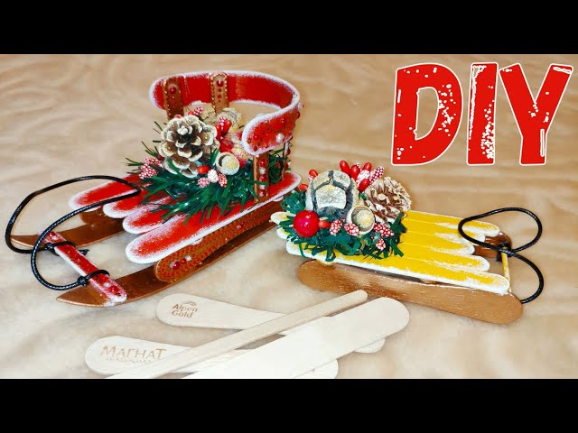 🎄 DIY Sled 👉 Christmas toys made of ice cream sticks 🍡