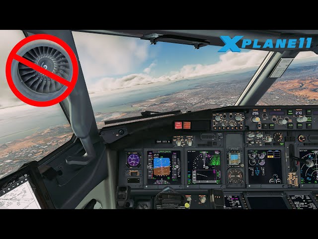 X-Plane 11 | Engine Failure Into Oakland | Zibo 737-800X