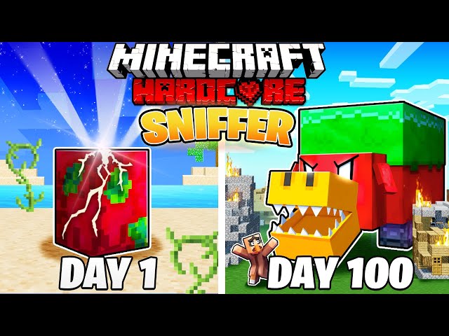 I Survived 100 DAYS as a SNIFFER in HARDCORE Minecraft!