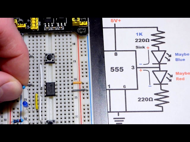 Bistable mode 555 timer flip flop circuit explained for beginner learning electronics