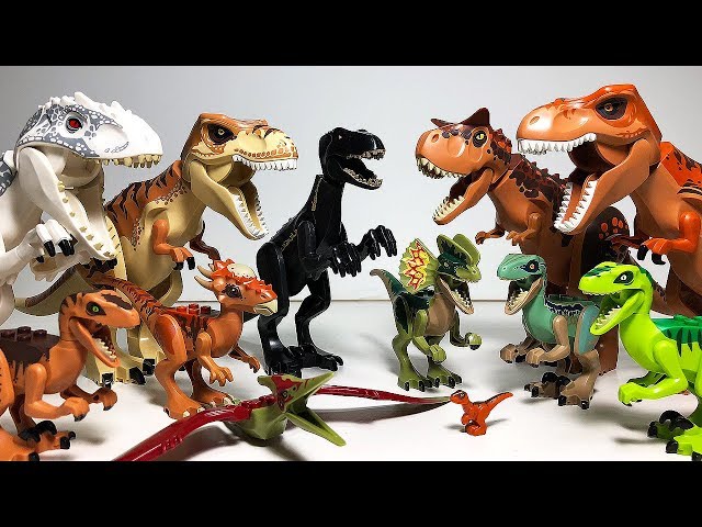 ALL LEGO DINOSAURS FROM JURASSIC WORLD! Indoraptor, Indominus Rex, T-Rex, Carnotaurus & more!