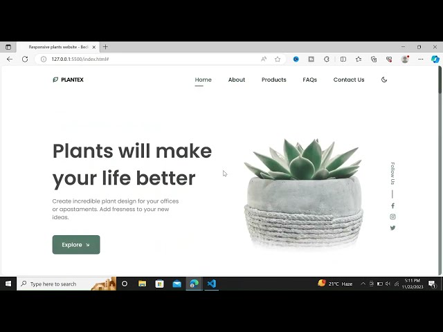 HTML, CSS & JS Responsive Plants Website Design