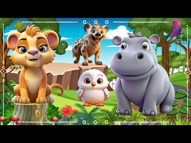 Baby farm animal moments: Lion, Hyena, Penguin, Hippopotamus - Animals Paradise