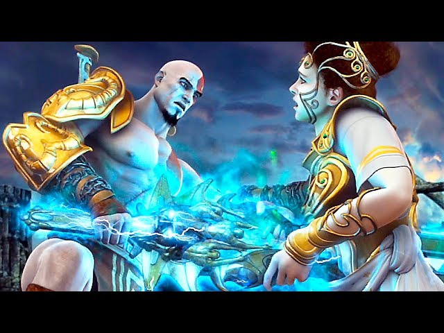 God Of War Athena Saves Zeus from Kratos Cutscenes