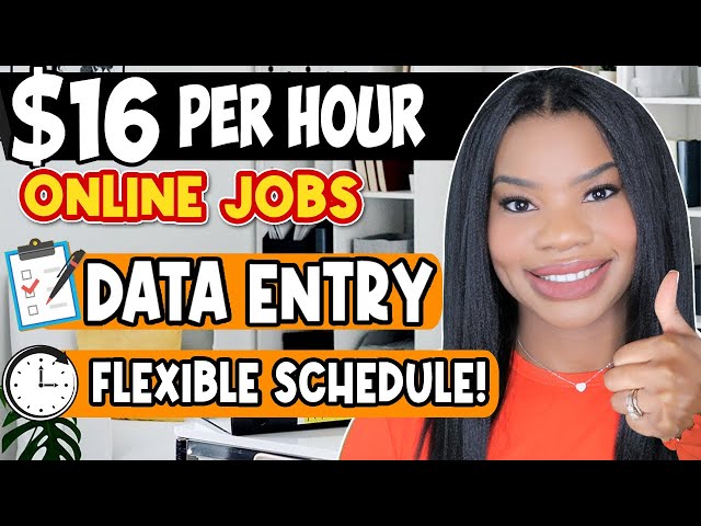 $16 HOURLY DATA ENTRY ONLINE JOBS! NO TALKING, JUST TYPING! DATA ENTRY JOBS WORK FROM HOME JOBS 2023