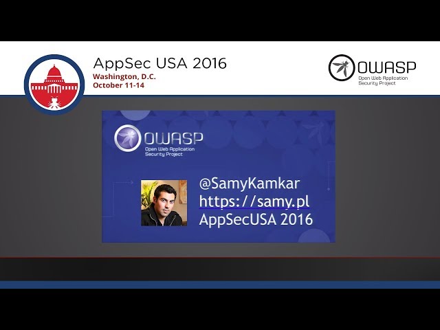 AppSecUSA 2016 - Keynote - Sammy Kamkar - The Less Hacked Path
