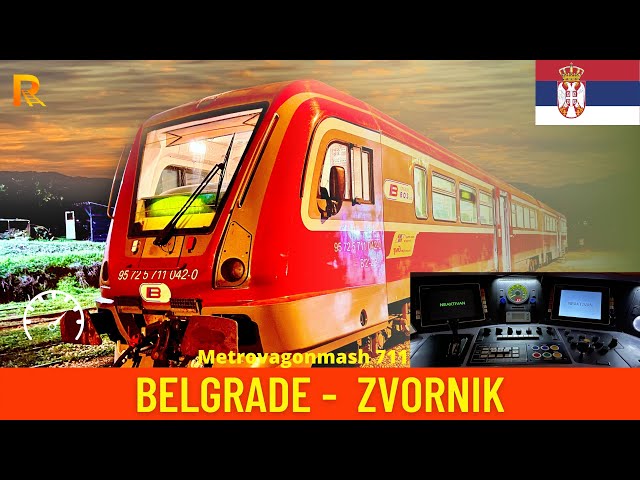 Cab ride Belgrade - Mali Zvornik (Serbian Railways) train drivers view 4K