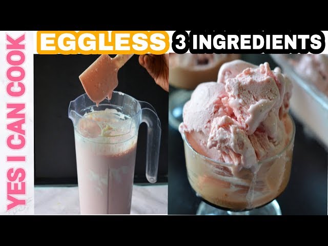 STRAWBERRY ICE CREAM IN BLENDER WITH JUST 3 INGREDIENTS by (YES I CAN COOK)