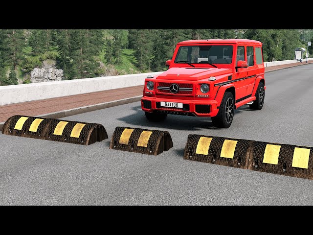 Cars vs Unfinished Speed Bump – BeamNG.Drive