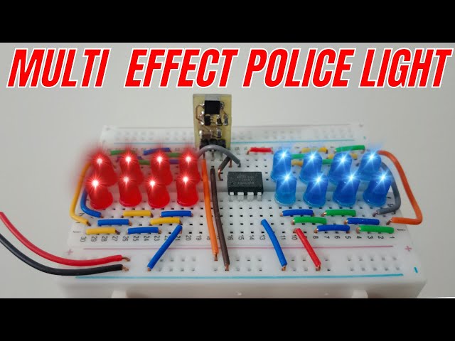 Multi Pattern Police Light Circuit | Best Electronic Project | Attiny-85 Project