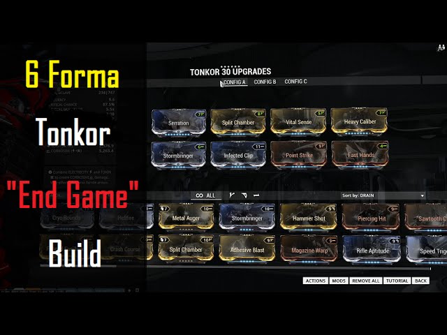 Warframe Weapon Builds - "End Game" Tonkor Build (6 Forma)