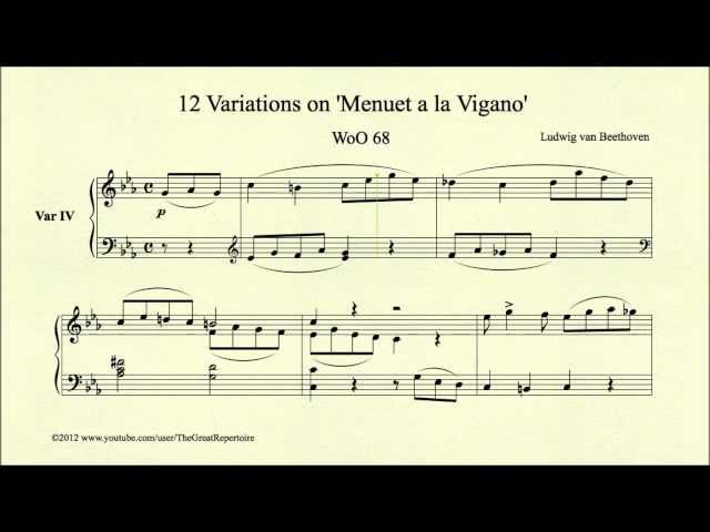 Beethoven, 12 Variations on Menuet a la Vigano, Variation IV, WoO 68