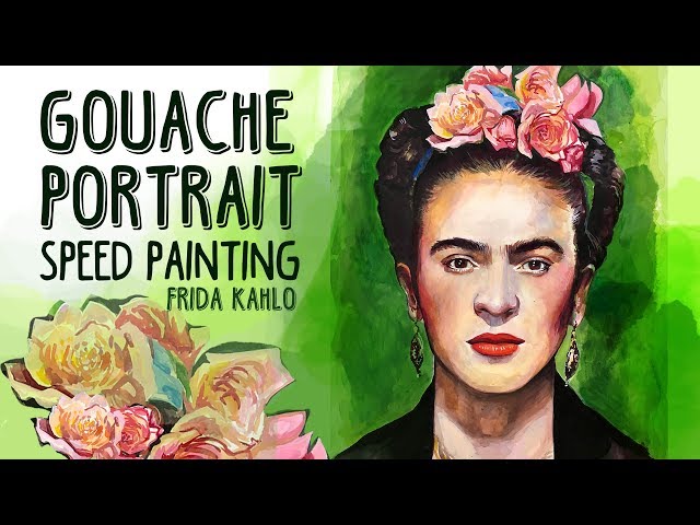 Gouache Portrait Speed Painting || Frida Kahlo