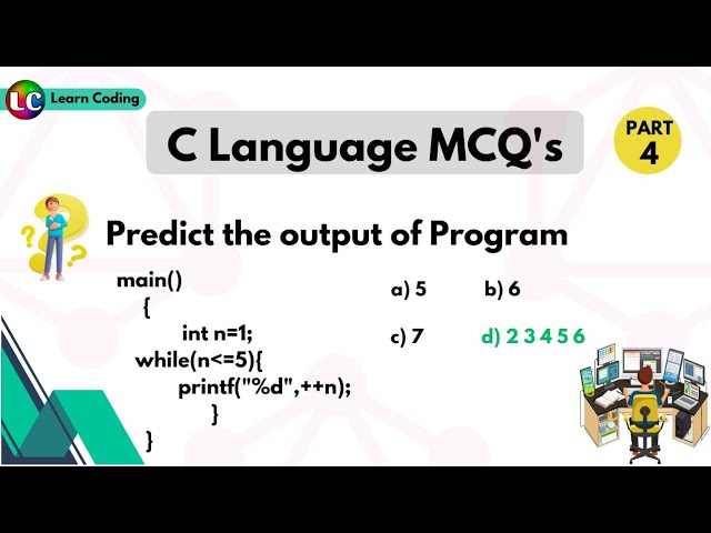 Part-4 C MCQs | C language MCQ questions with answers | Learn Coding