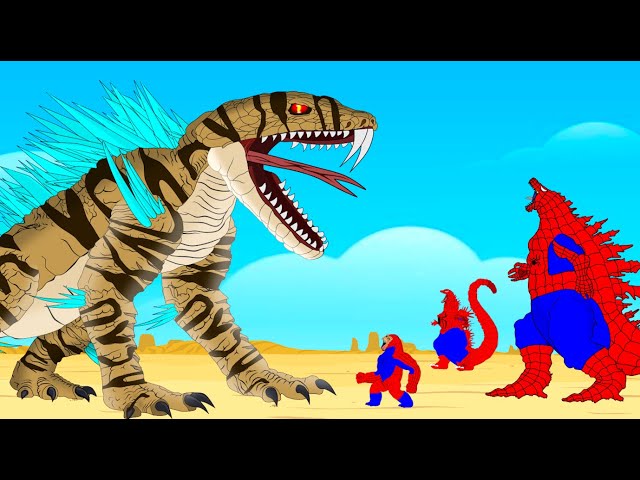 Rescue SPIDER GODZILLA & KONG Vs Evolution Of SHIMO - GIANT PYTHON : Who Will Win?| Godzilla Cartoon