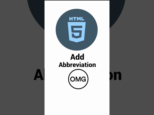 HTML Basic Tags: Add Acronym or Abbreviation in HTML #htmlbasicTags #htmltutorial