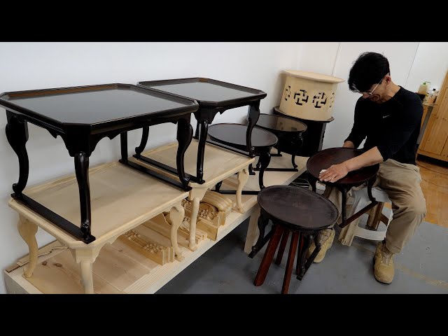 The process of making traditional dining table, Soban. Amazing Korean woodworking shop