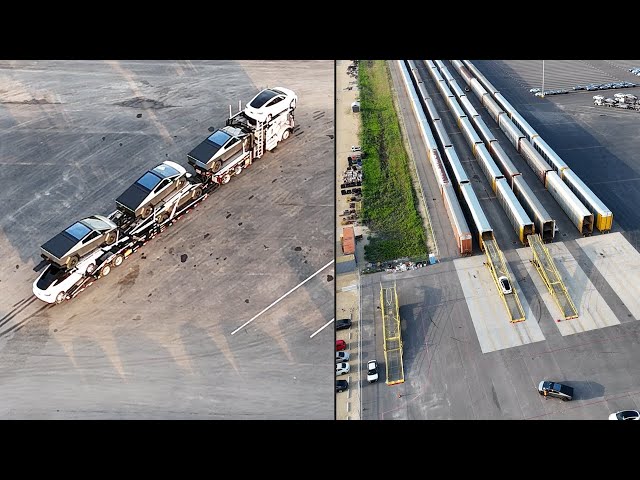 Tesla Gigafactory Texas | 5-15-24 | vehicle transport logistics @tesla Hutto, TX #Cybertruck #ModelY