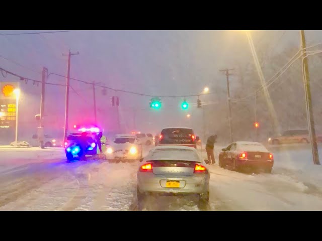 East Coast Nor’easter Snow Storm Drive - Time Lapse March 7, 2018