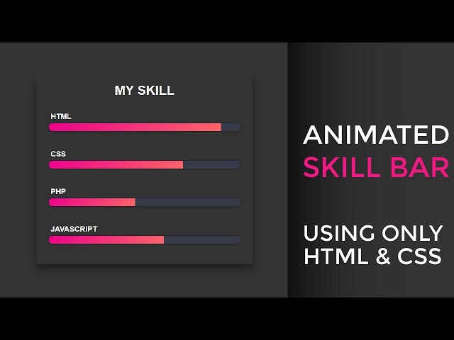 Animated Skill Bar using HTML & CSS | Cascading Style