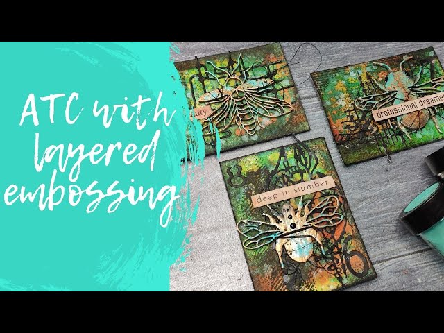 Making grungy ATC cards- full process video