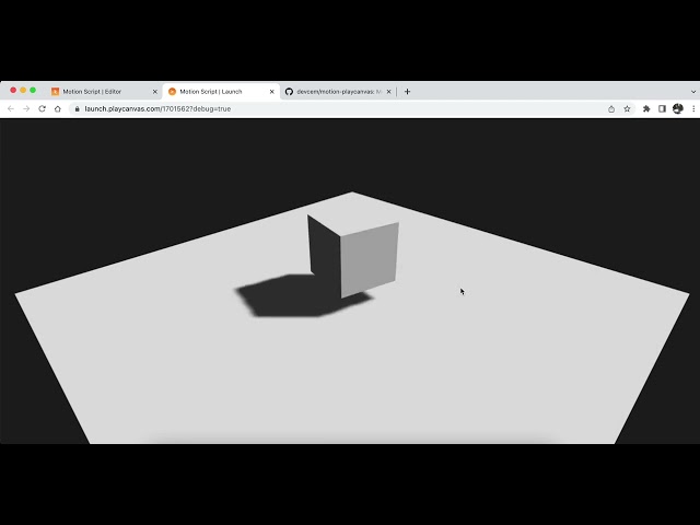 Motion (Animation) script for PlayCanvas