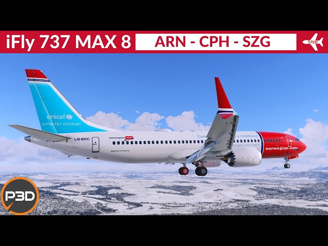 [P3D v5.3] iFly 737 MAX 8 Norwegian | ARN to CPH to SZG | VATSIM Livestream