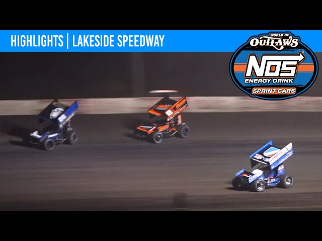 World of Outlaws NOS Energy Drink Sprint Cars | Lakeside Speedway | October 14, 2023 | HIGHLIGHTS