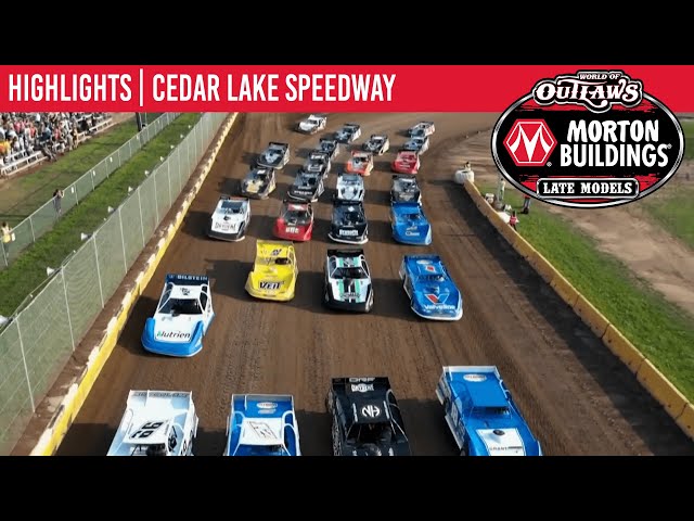 World of Outlaws Morton Building Late Models at Cedar Lake Speedway August 6, 2021 | HIGHLIGHTS
