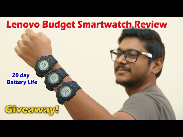 Lenovo Budget Smartwatch with 20 Day Battery Life...under 2000 Rs !!