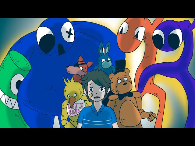 Rainbow Friends, but with FIVE NIGHTS AT FREDDY?! (Toon Animation) FNAF x FNF Friends To Your End