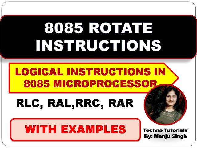 Unit 2 L7 | Rotate Accumulator (RRC,RLC,RAR,RAL) instructions in 8085  | 8085 rotate instructions